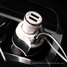 Remax Join Us Adapter 12-24V Dc 2.4a Black Game White Plug Video with 3 in 1 cable Fast charging cup Car Charger set